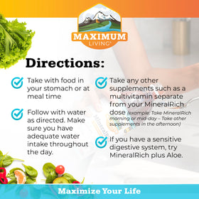 Maximum Living MineralRich bottle on kitchen counter