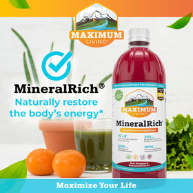Maximum Living MineralRich supplement nutritional information on label