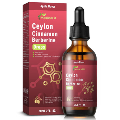 MaxuraFit Ceylon Cinnamon Berberine Liquid Drops 4 FL OZ front view