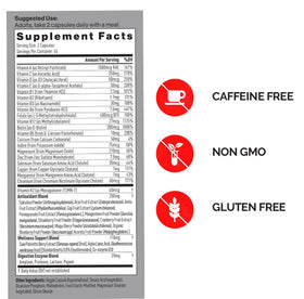 Mdrive Multi Men's Daily Multivitamin 90ct ingredients list