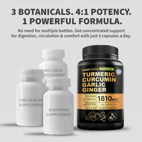 MEDCHOICE Liposomal Organic Turmeric Curcumin 120ct side view