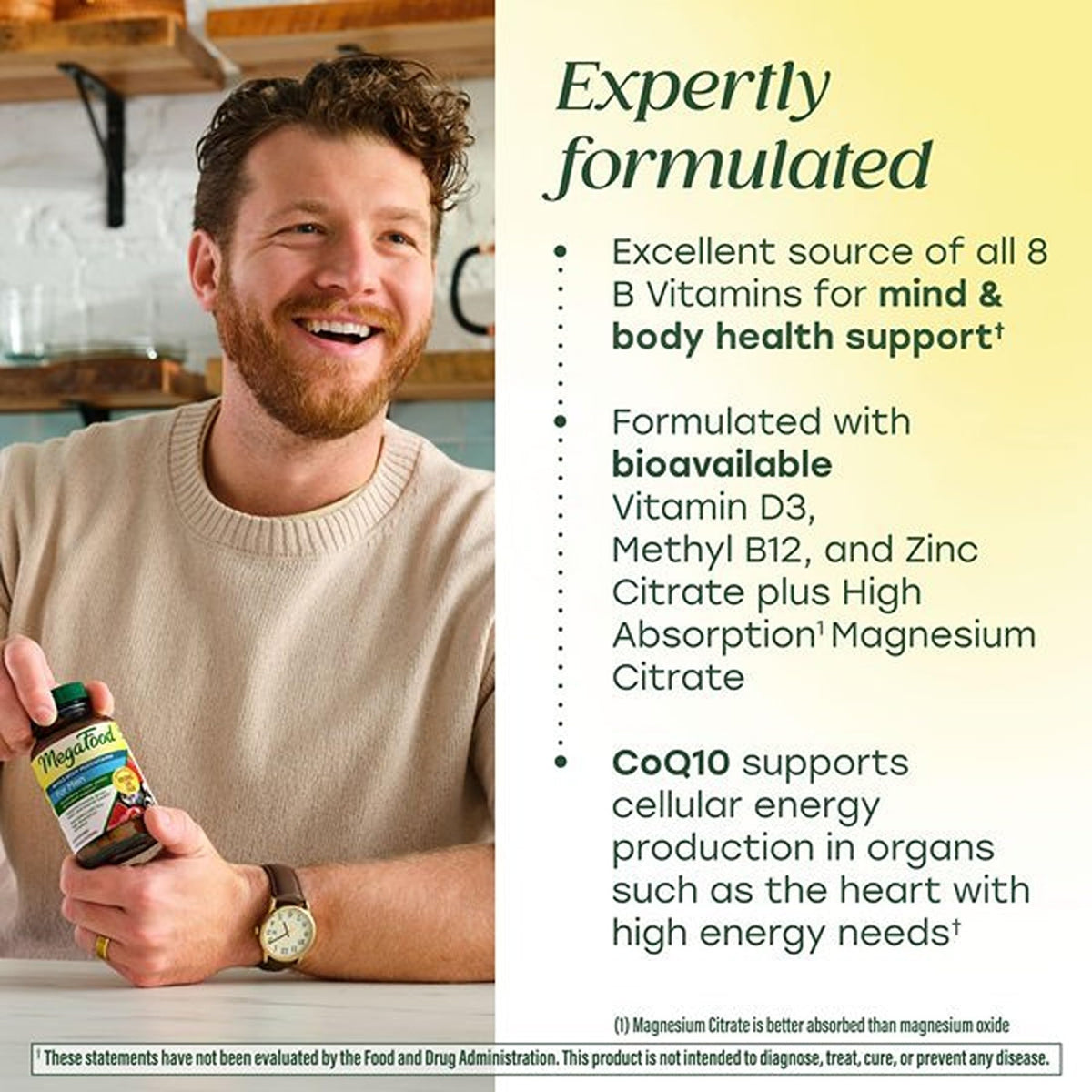 MegaFood Whole Body Multivitamin for Men bottle side view