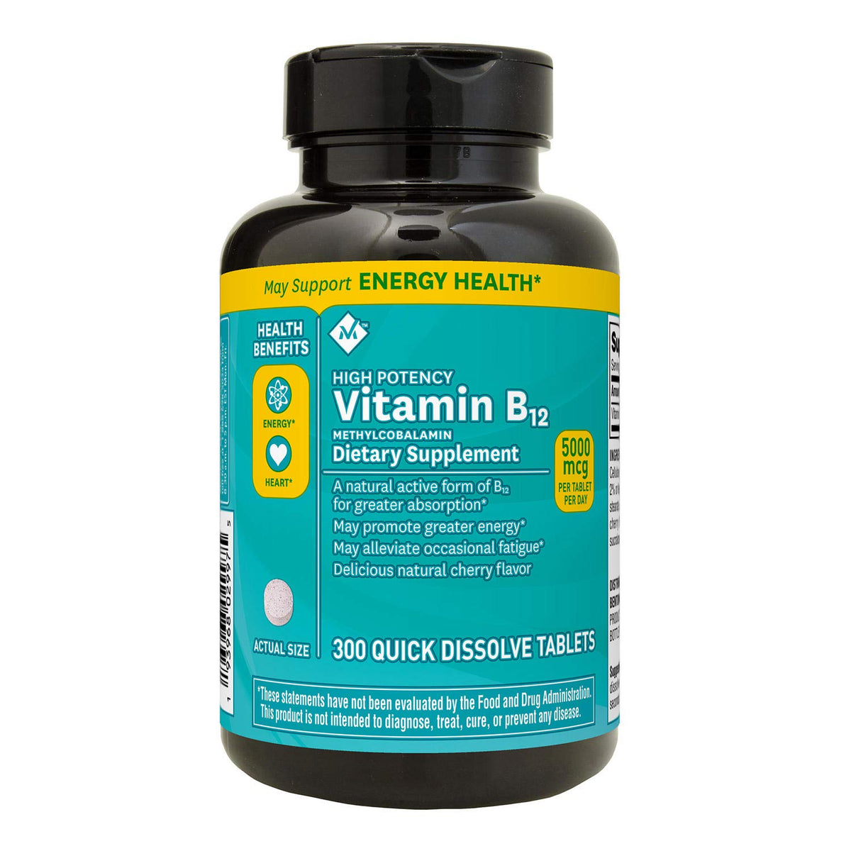 MEMBER'S MARK Vitamin B12 Methylcobalamin 300 ct Quick Dissolve Tablets front view