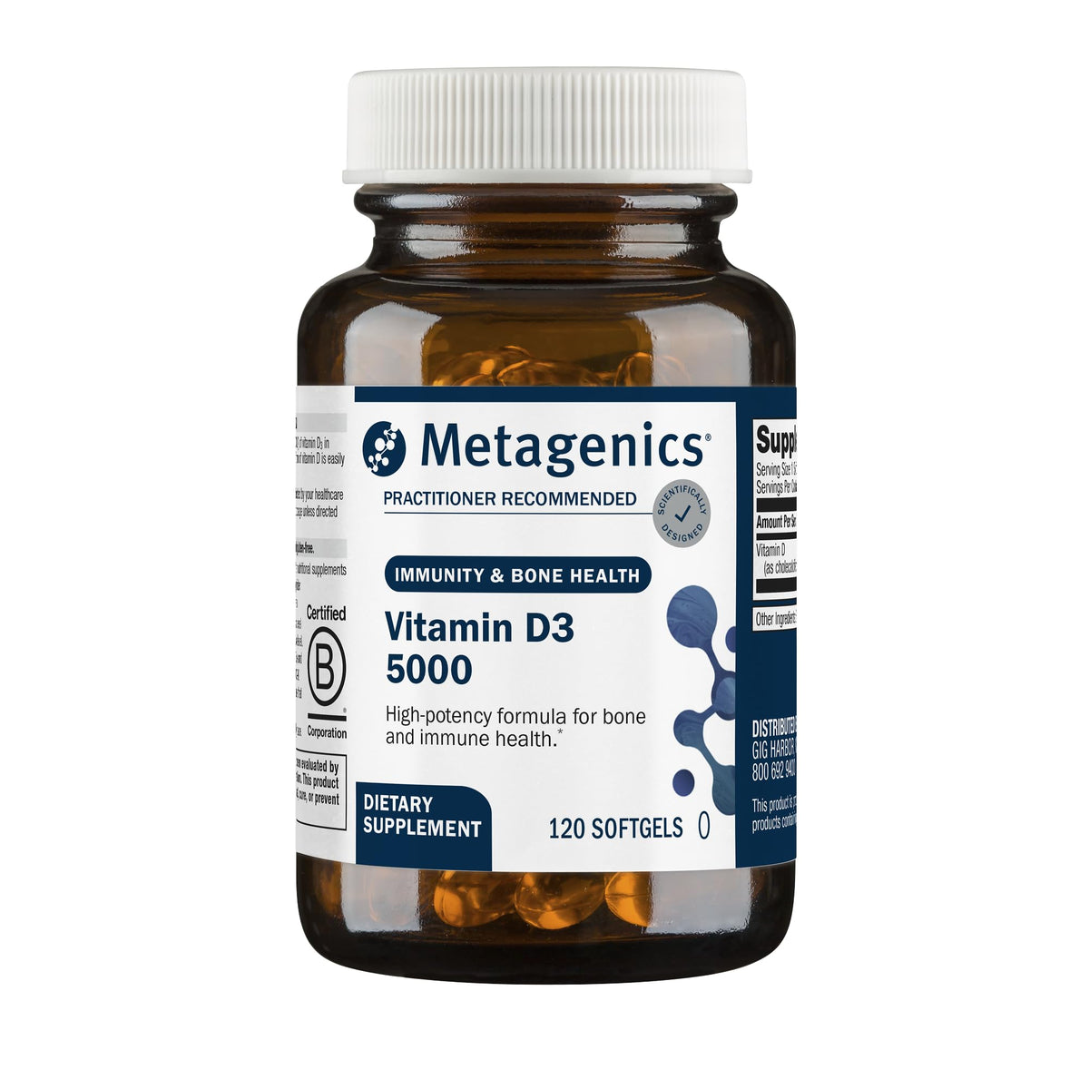 Metagenics Vitamin D3 5000 IU Supplement front view