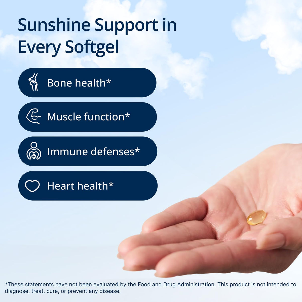 Metagenics Vitamin D3 5000 IU Supplement side view