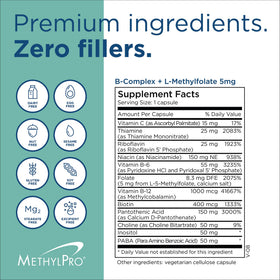 MethylPro B Complex nutrition facts
