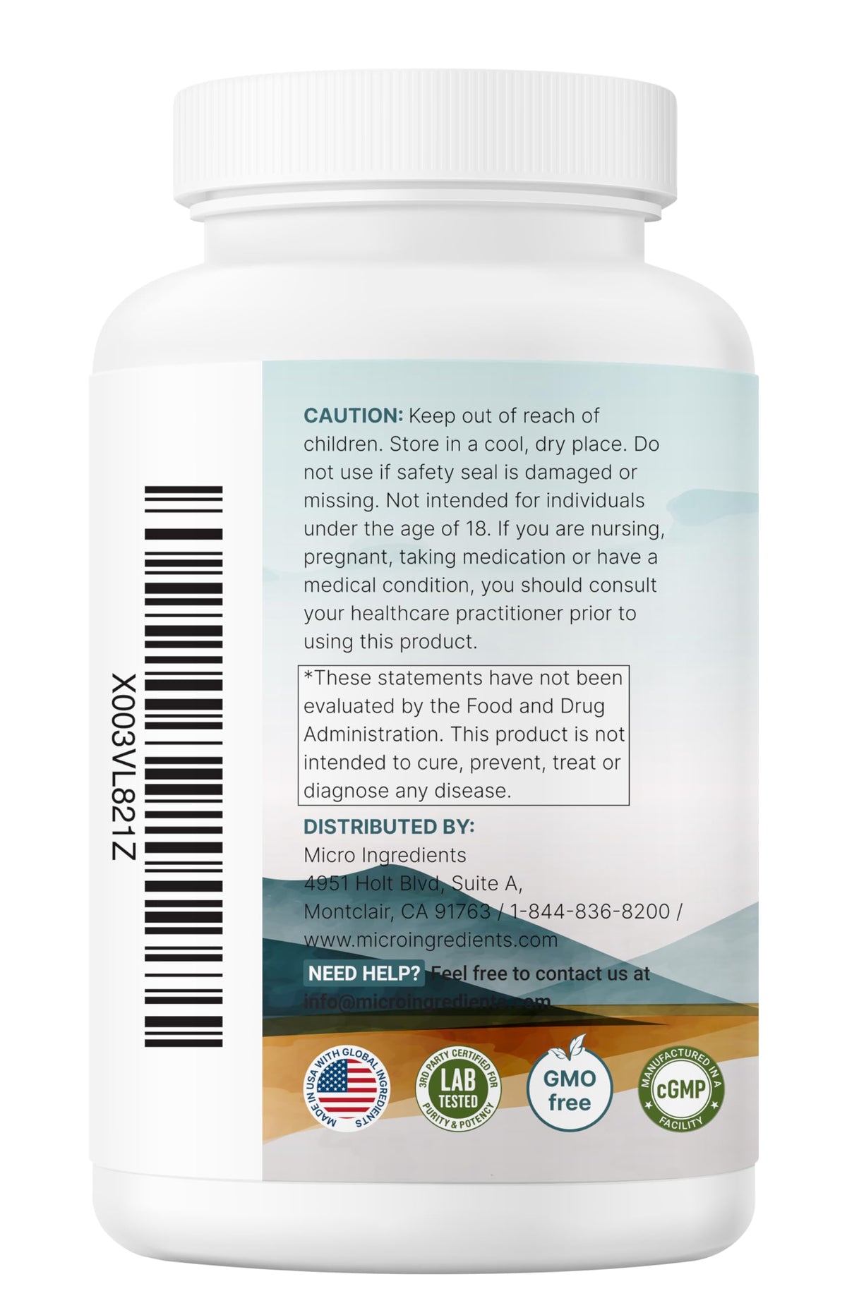 Micro Ingredients Magnesium Glycinate 500mg capsules close-up