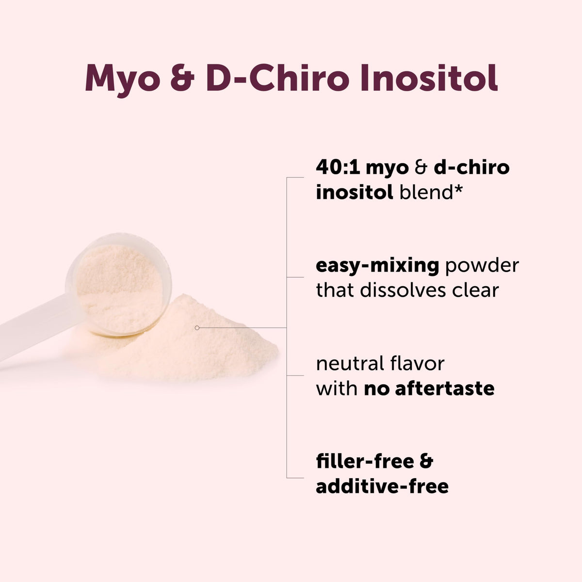 Micro Ingredients Myo-Inositol & D-Chiro Inositol Powder 1lb back view with nutritional information