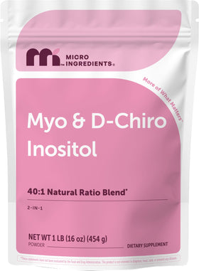 Micro Ingredients Myo-Inositol & D-Chiro Inositol Powder 1lb front view