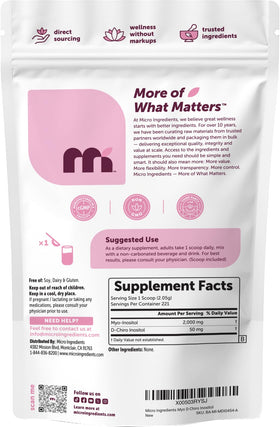 Micro Ingredients Myo-Inositol & D-Chiro Inositol Powder 1lb on a kitchen counter