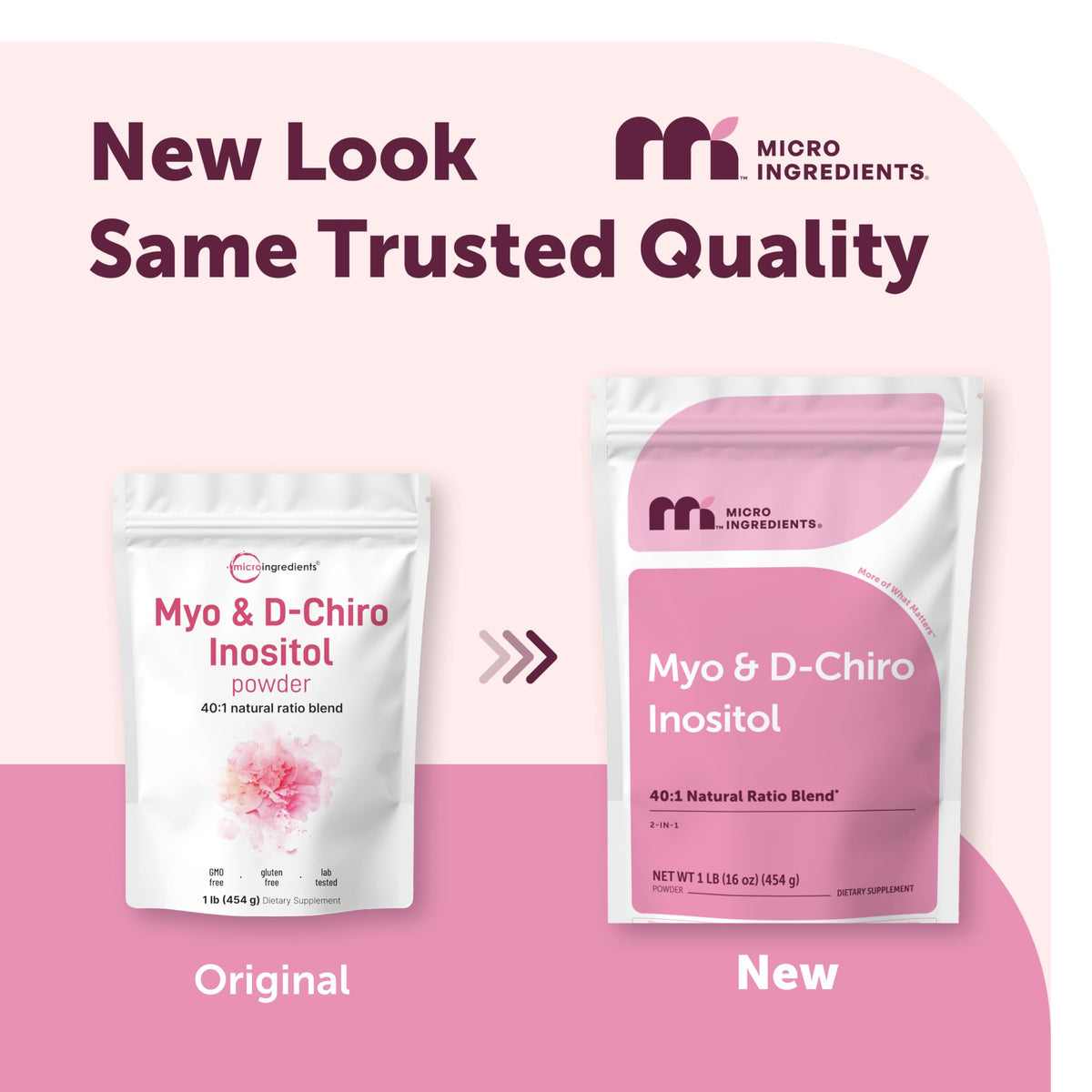Micro Ingredients Myo-Inositol & D-Chiro Inositol Powder 1lb side view