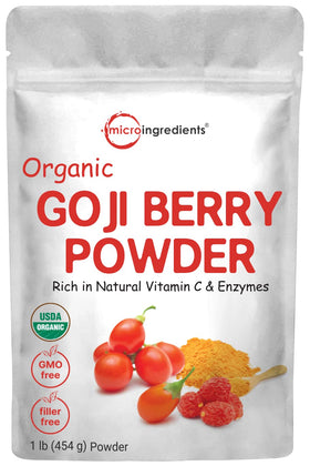 Micro Ingredients Organic Goji Powder 16 ounces front view