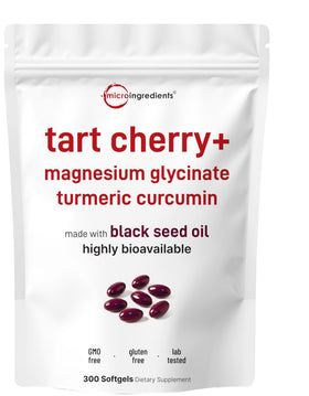 Micro Ingredients Tart Cherry+ 300 Softgels front view