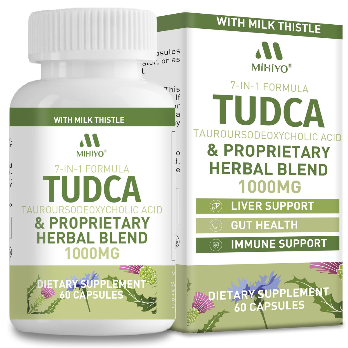 MIHIYO TUDCA Supplement 1000mg bottle front view