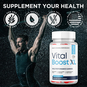 MJO Vital support XL Gummies bottle back view with serving details