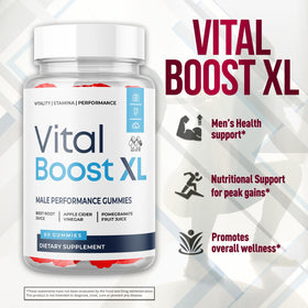 MJO Vital support XL Gummies packaging with nutritional information