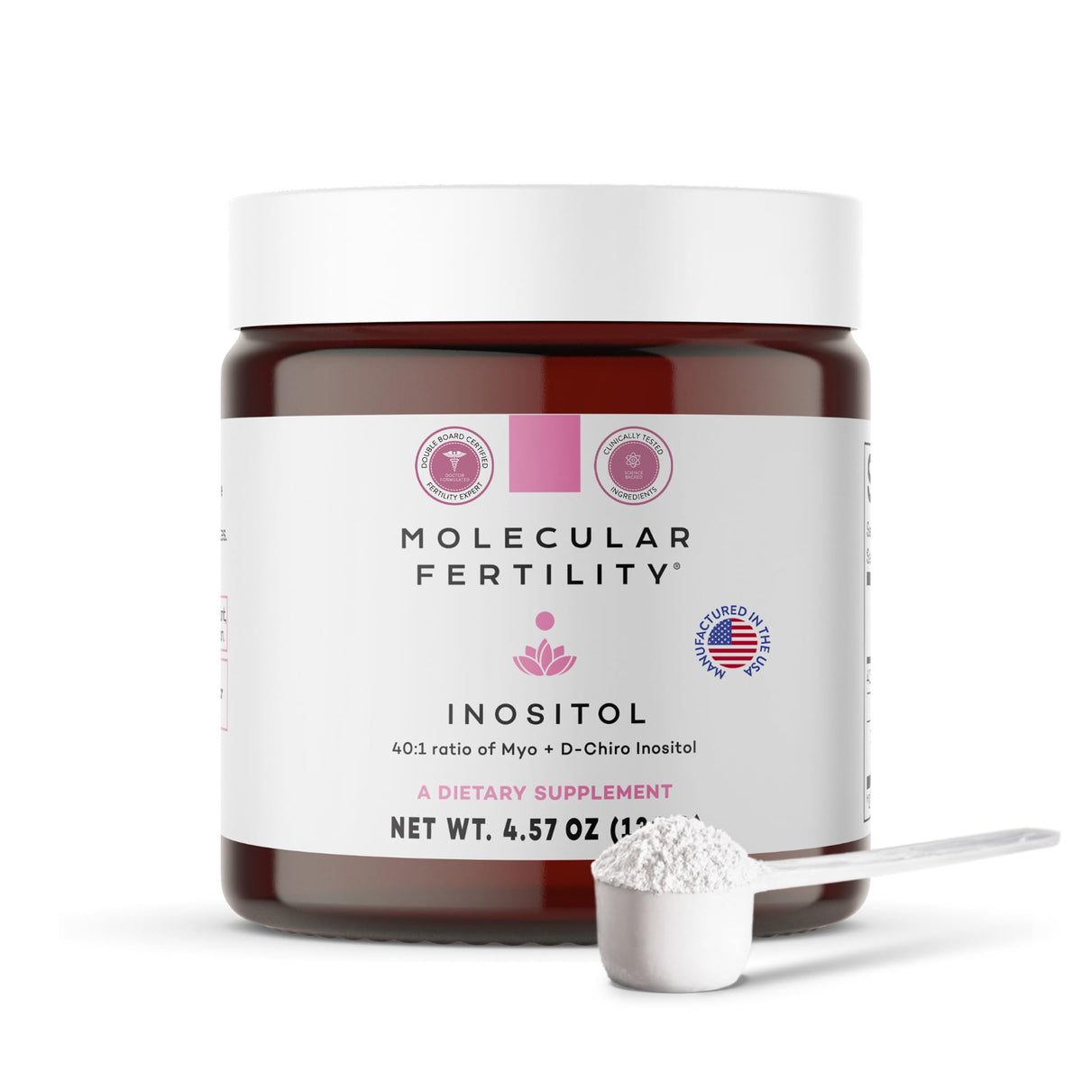 Molecular Fertility Myo-Inositol & D-Chiro Inositol Powder 130g front view