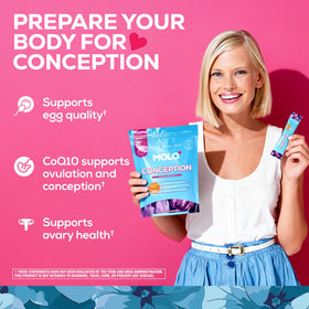 MOLO Conception Fertility Supplement stick pack close-up