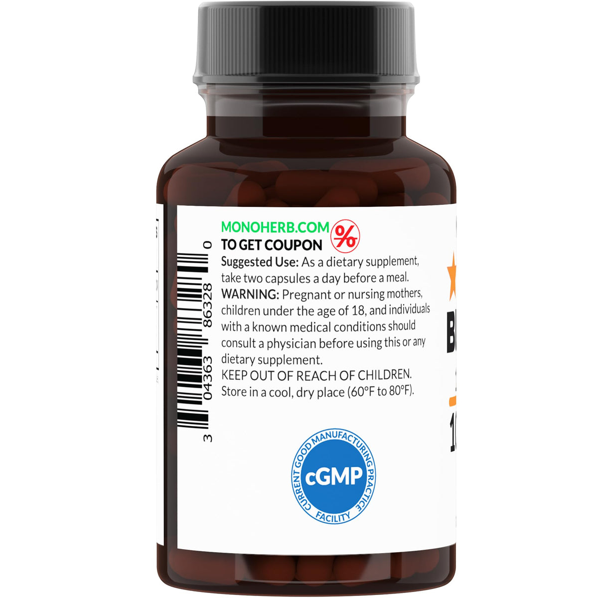 MONOHERB Black Tea 10:1 Extract bottle side view