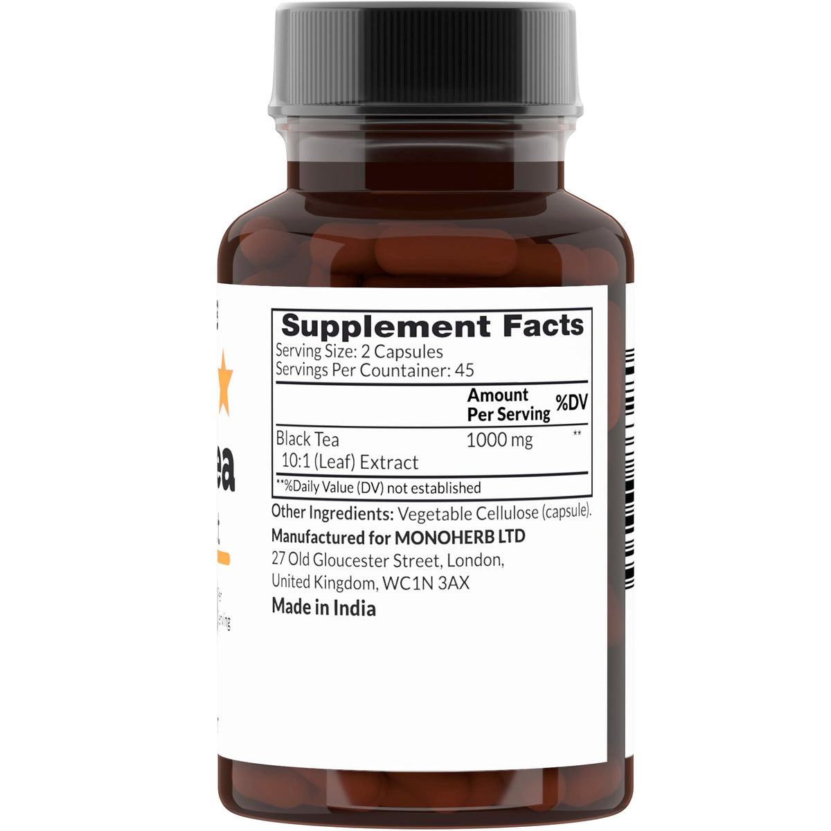 MONOHERB Black Tea 10:1 Extract capsules close-up