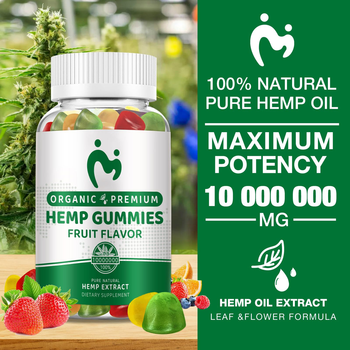 MOSRAY Hemp Gummies ingredients list on packaging