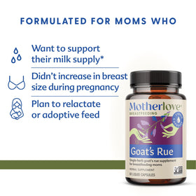 Motherlove Goat’s Rue bottle with liquid capsules