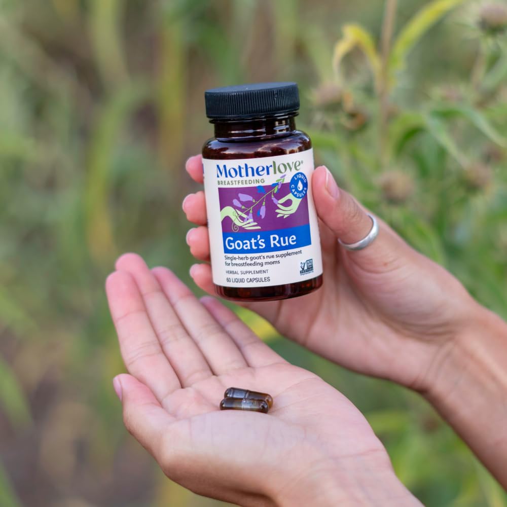 Motherlove Goat’s Rue liquid capsules on a table