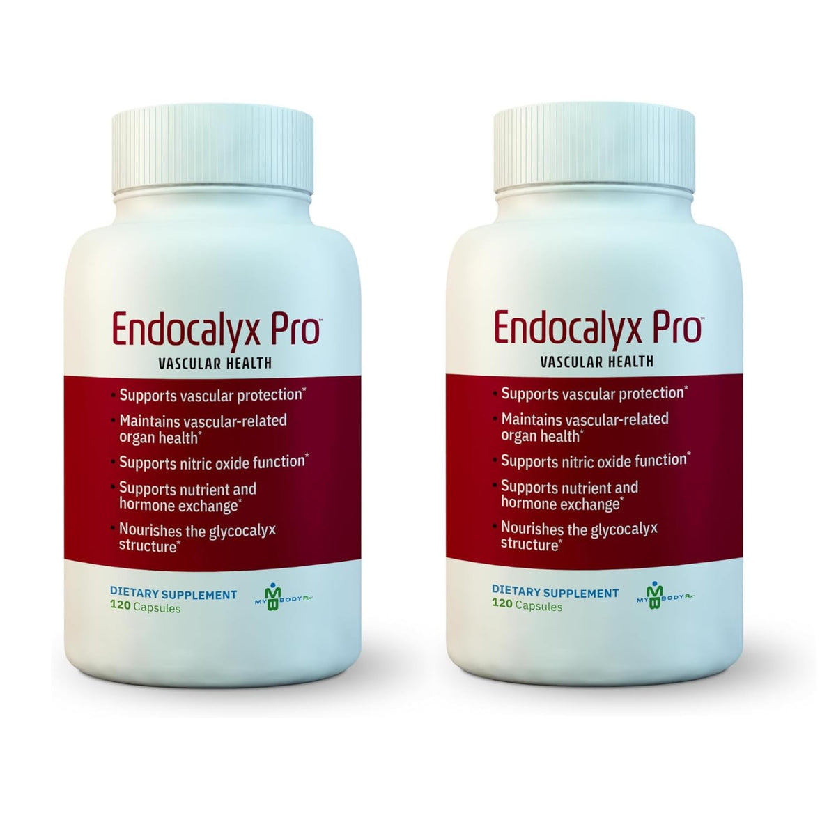 MYBODYRX Endocalyx Pro supplement bottle front view with 120 veggie capsules