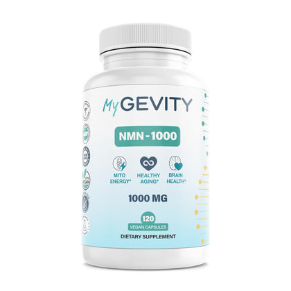 MyGevity NMN 1000mg 120 vegan capsules front view