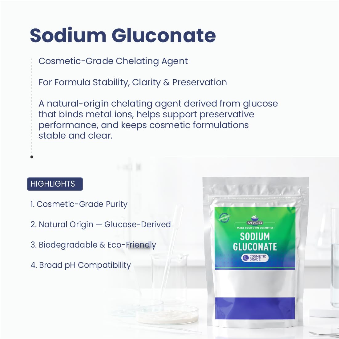 MYOC Sodium Gluconate 227g back view with usage instructions