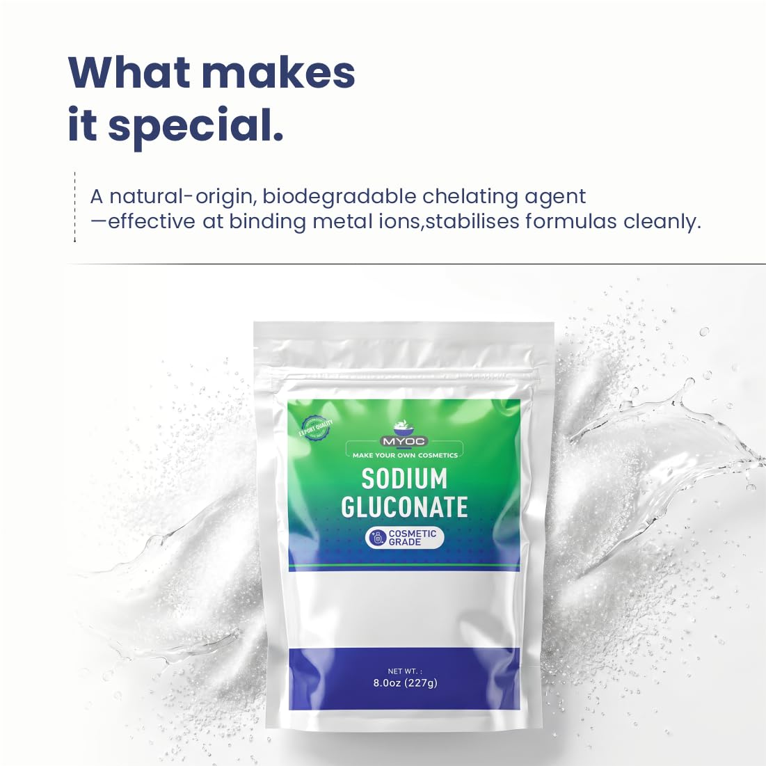 MYOC Sodium Gluconate 227g in a DIY formulation setup