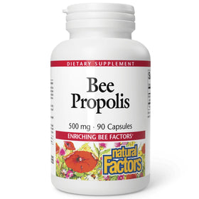 Natural Factors Bee Propolis Extract 500 mg 90 capsules front view