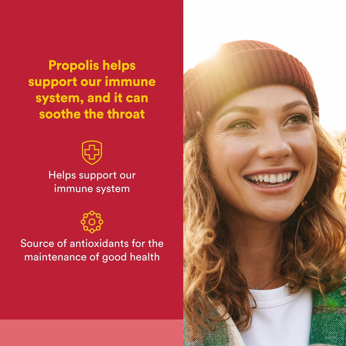 Natural Factors Bee Propolis Extract 500 mg 90 capsules side view
