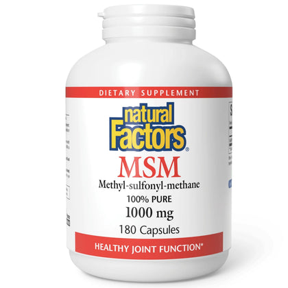Natural Factors MSM 180 capsules front view
