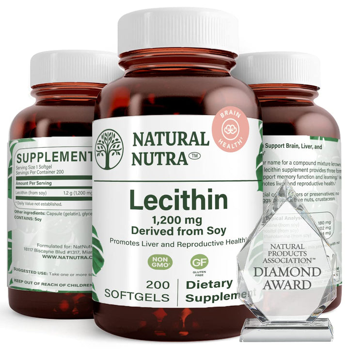 Natural Nutra Soy Lecithin 1200mg softgels front view