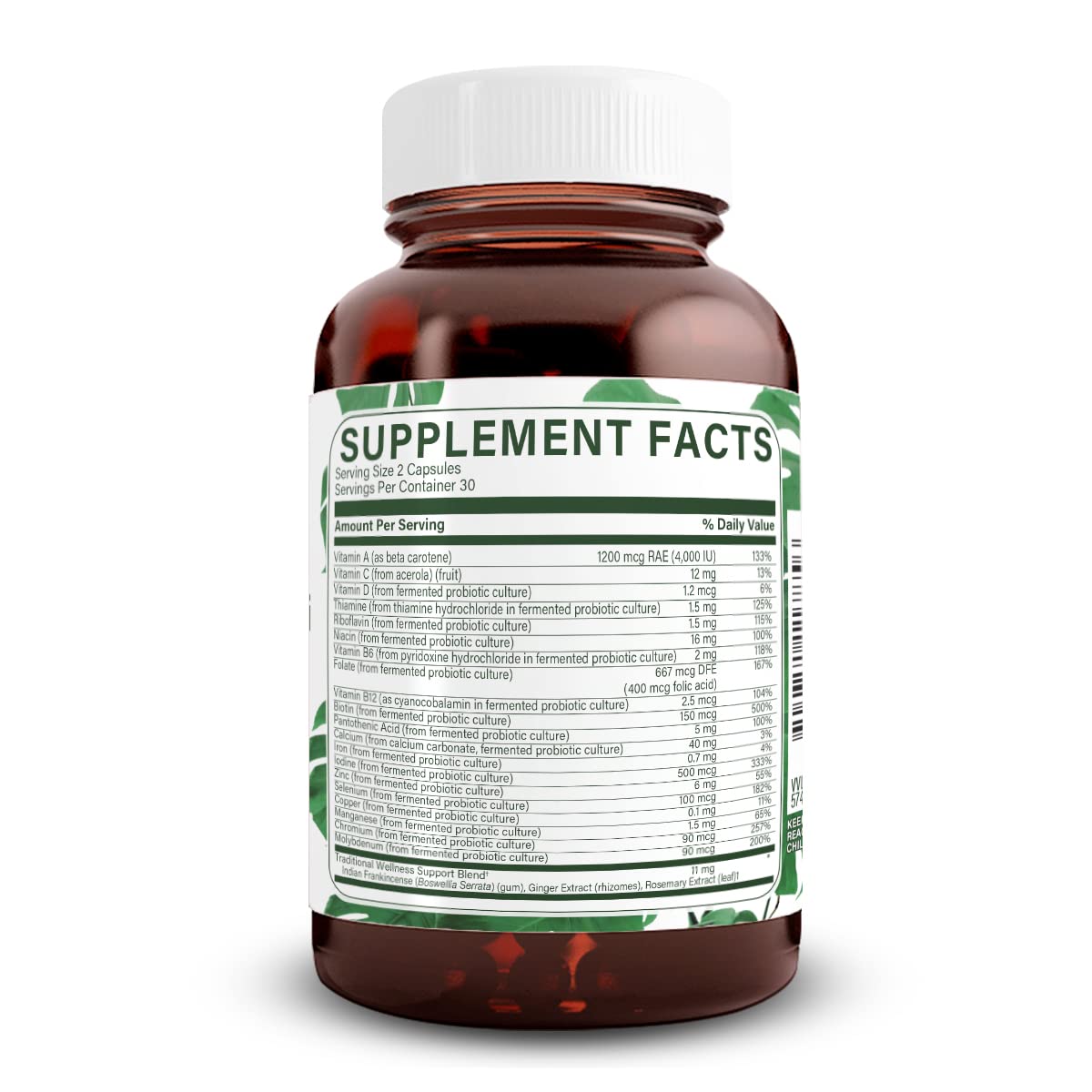 Natural Nutra Whole Food Complete Multivitamin 60 Capsules bottle with label