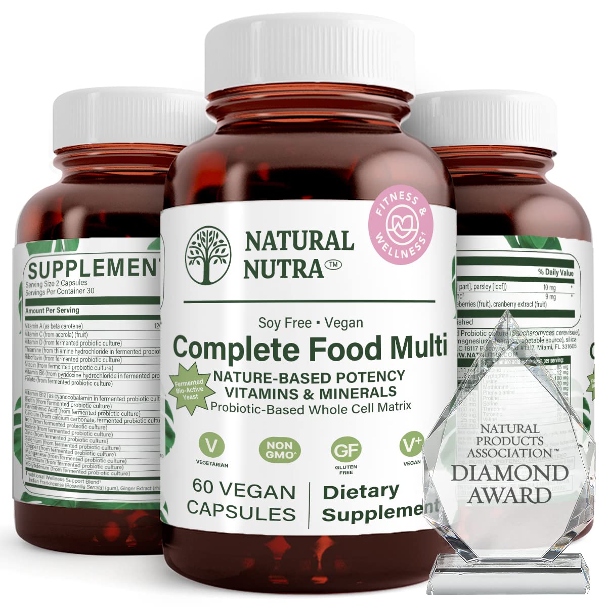 Natural Nutra Whole Food Complete Multivitamin 60 Capsules front view