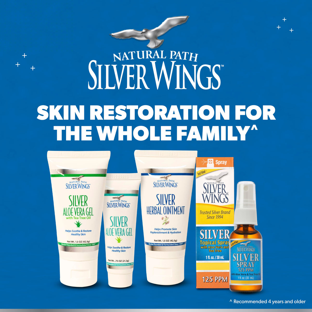 Natural Path Silver Wings Colloidal Silver Gel 200ppm with Aloe Vera and Tea Tree Oil