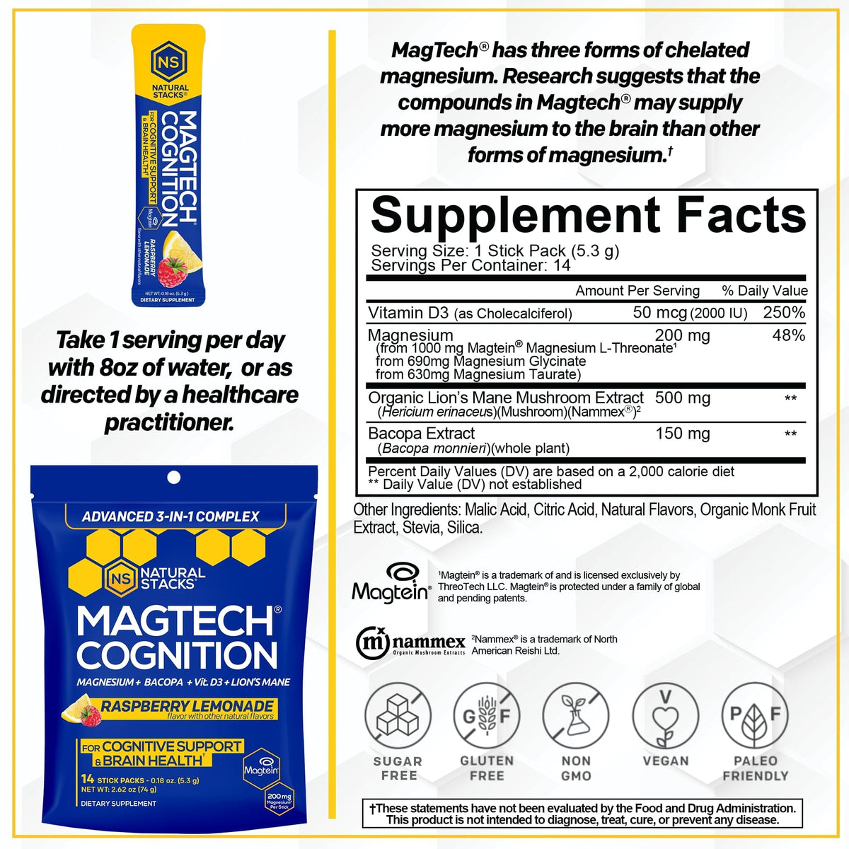 NATURAL STACKS MagTech Magnesium Cognition Powder back view