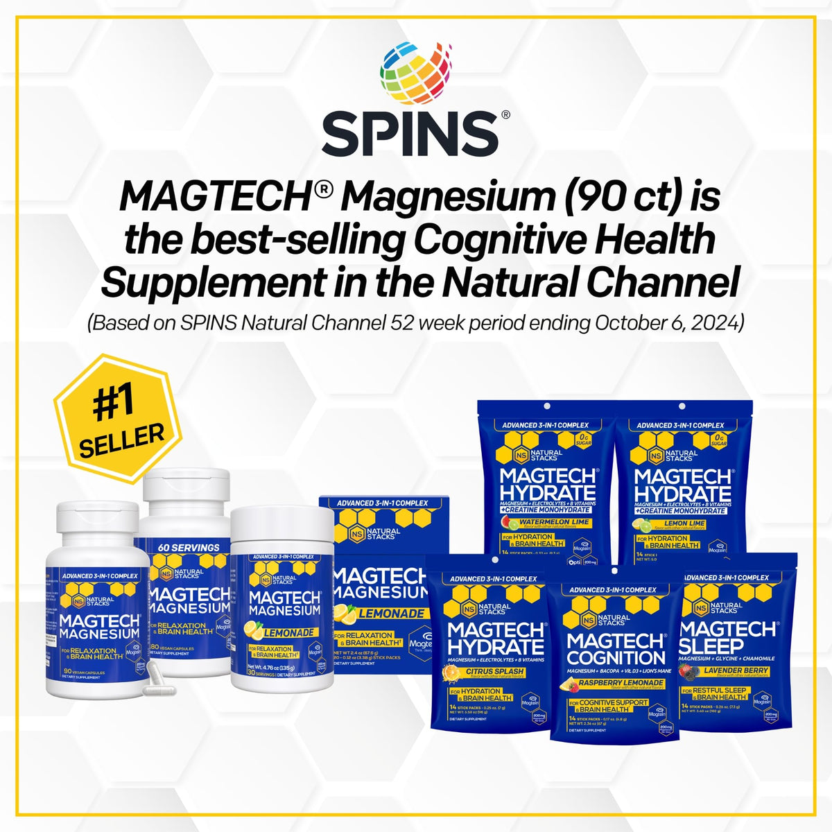 NATURAL STACKS MagTech Magnesium Cognition Powder with scoop