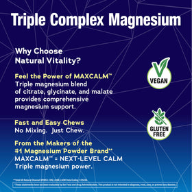 Natural Vitality MaxCalm Magnesium Chews nutritional information