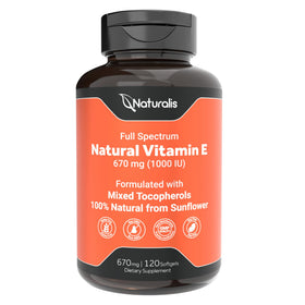 Naturalis Sunflower Vitamin E 670mg 120 Softgels front view
