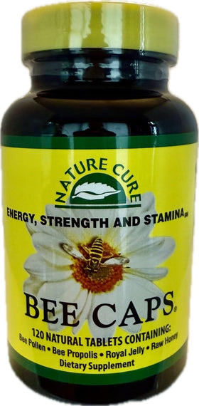 Nature Bee Caps 120 caplets front view with new tablet size