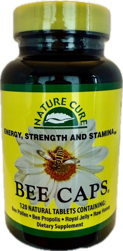 Nature Bee Caps 120 caplets front view with new tablet size