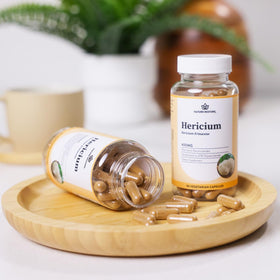 Nature Restore Lion's Mane Mushroom Extract Capsules close-up of capsules
