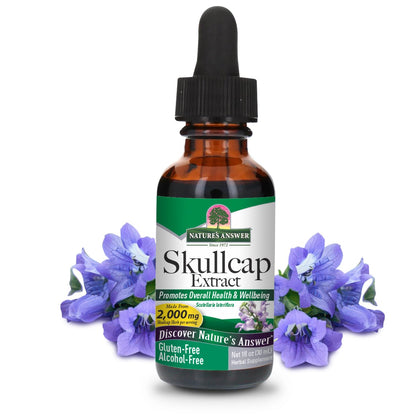 Nature's Answer Alcohol-Free Skullcap Herb 1 Ounce Liquid front view