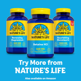 Nature's Life Betaine HCL with Pepsin 100 Capsules on a wooden table