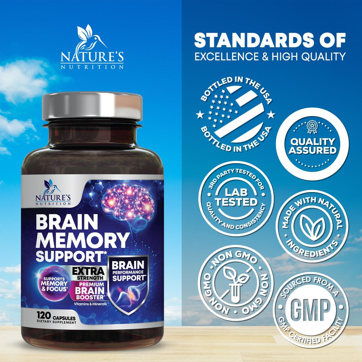 Nature's Nutrition Brain Memory Supplement ingredients list