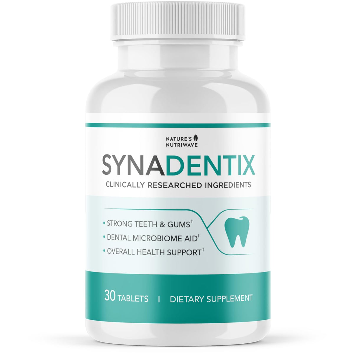 Nature’s NutriWave Synadentix Hydroxyapatite & Enzyme Tablets front view