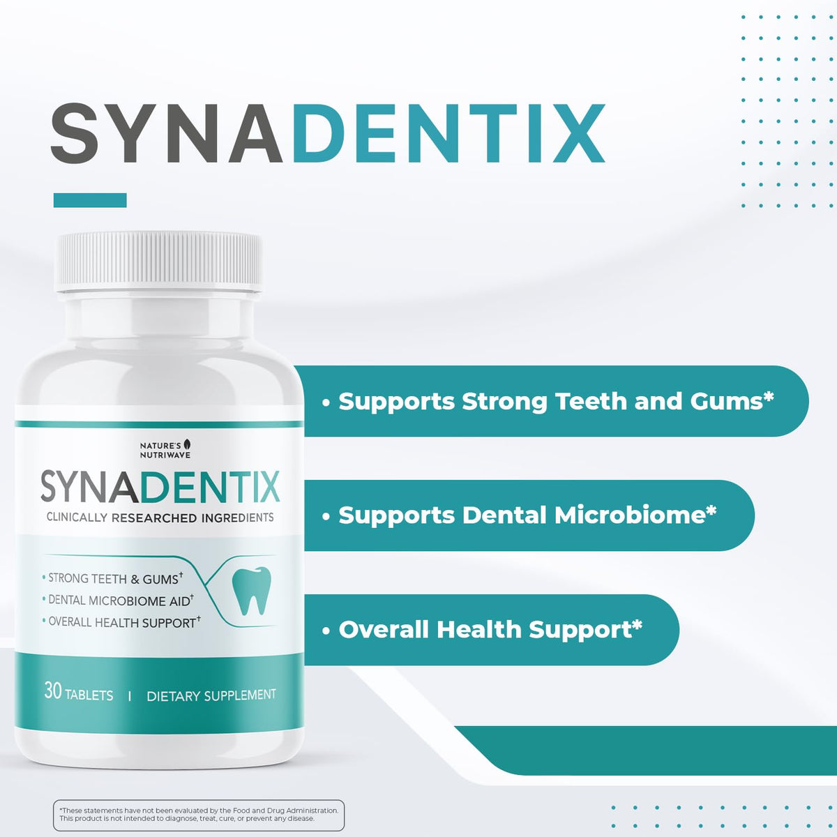 Nature’s NutriWave Synadentix Hydroxyapatite & Enzyme Tablets packaging